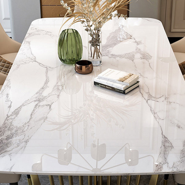 Luxury Sintered Stone Top Dining Set Rectangle 1/4/5/7/9 Pieces Dining Room Table Set Clearhalo 'Dining Room Sets' 'Dining Tables & Seating' 'dining_room_set' 'furn' 'furn_dining_room_set' 'Furniture' 'furniture_dining_room_set' 'Kitchen & Dining Furniture' 5052785