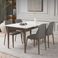 Extendable Sintered Stone Top Dining Set Rectangle 1/4/5/7 Pieces Dining Room Table Set 5 Pieces: Table, 4 Chairs Clearhalo 'Dining Room Sets' 'Dining Tables & Seating' 'dining_room_set' 'furn' 'furn_dining_room_set' 'Furniture' 'furniture_dining_room_set' 'Kitchen & Dining Furniture' 5052796