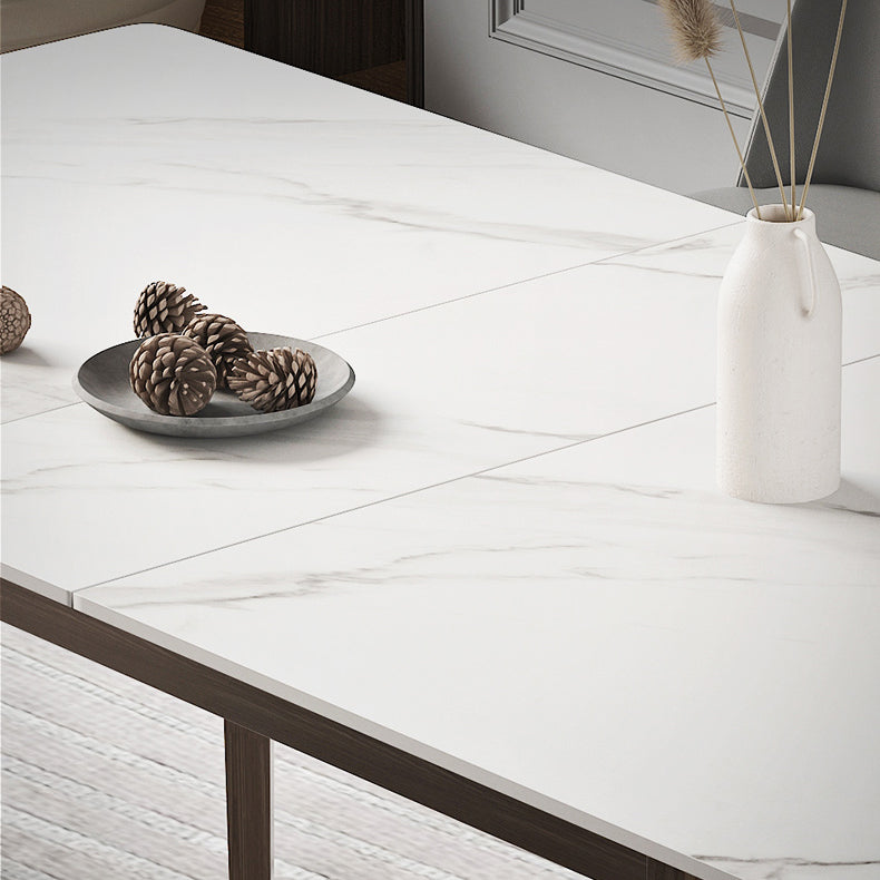 Extendable Sintered Stone Top Dining Set Rectangle 1/4/5/7 Pieces Dining Room Table Set Clearhalo 'Dining Room Sets' 'Dining Tables & Seating' 'dining_room_set' 'furn' 'furn_dining_room_set' 'Furniture' 'furniture_dining_room_set' 'Kitchen & Dining Furniture' 5052802