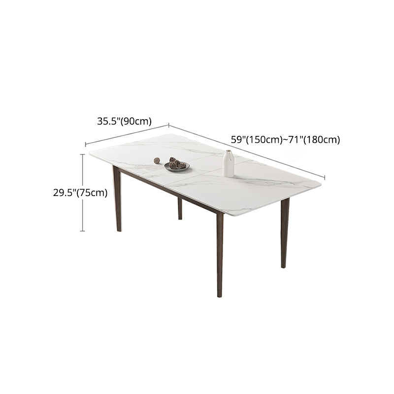 Extendable Sintered Stone Top Dining Set Rectangle 1/4/5/7 Pieces Dining Room Table Set Clearhalo 'Dining Room Sets' 'Dining Tables & Seating' 'dining_room_set' 'furn' 'furn_dining_room_set' 'Furniture' 'furniture_dining_room_set' 'Kitchen & Dining Furniture' 5052810