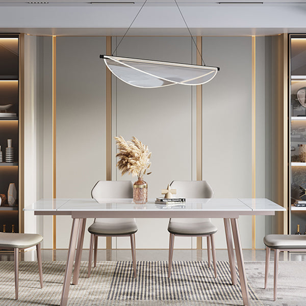 Modern Sintered Stone Top Dining Set Extendable 1/4/5/7 Pieces Dining Room Table Set Clearhalo 'Dining Room Sets' 'Dining Tables & Seating' 'dining_room_set' 'furn' 'furn_dining_room_set' 'Furniture' 'furniture_dining_room_set' 'Kitchen & Dining Furniture' 5052815