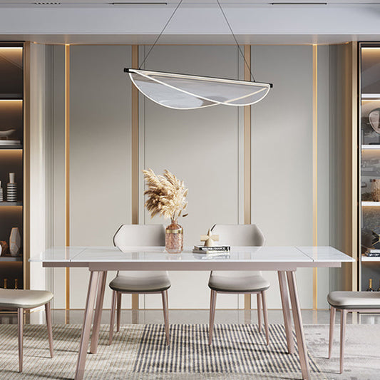 Modern Sintered Stone Top Dining Set Extendable 1/4/5/7 Pieces Dining Room Table Set Clearhalo 'Dining Room Sets' 'Dining Tables & Seating' 'dining_room_set' 'furn' 'furn_dining_room_set' 'Furniture' 'furniture_dining_room_set' 'Kitchen & Dining Furniture' 5052815