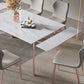 Modern Sintered Stone Top Dining Set Extendable 1/4/5/7 Pieces Dining Room Table Set Clearhalo 'Dining Room Sets' 'Dining Tables & Seating' 'dining_room_set' 'furn' 'furn_dining_room_set' 'Furniture' 'furniture_dining_room_set' 'Kitchen & Dining Furniture' 5052818