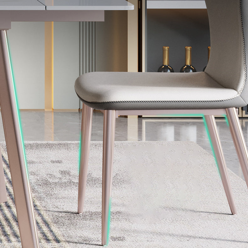 Modern Sintered Stone Top Dining Set Extendable 1/4/5/7 Pieces Dining Room Table Set Clearhalo 'Dining Room Sets' 'Dining Tables & Seating' 'dining_room_set' 'furn' 'furn_dining_room_set' 'Furniture' 'furniture_dining_room_set' 'Kitchen & Dining Furniture' 5052819