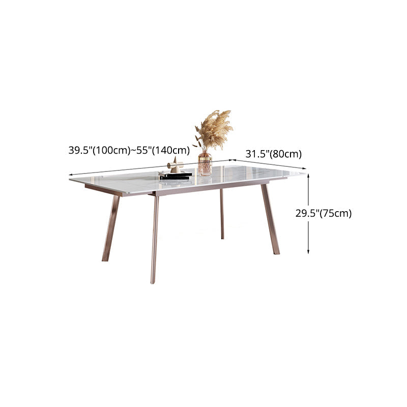 Modern Sintered Stone Top Dining Set Extendable 1/4/5/7 Pieces Dining Room Table Set Clearhalo 'Dining Room Sets' 'Dining Tables & Seating' 'dining_room_set' 'furn' 'furn_dining_room_set' 'Furniture' 'furniture_dining_room_set' 'Kitchen & Dining Furniture' 5052822