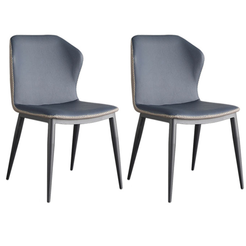 Modern Sintered Stone Top Dining Set Rectangle 1/2/5/7 Pieces Dining Area Table Set 2 Blue Chairs Clearhalo 'Dining Room Sets' 'Dining Tables & Seating' 'dining_room_set' 'furn' 'furn_dining_room_set' 'Furniture' 'furniture_dining_room_set' 'Kitchen & Dining Furniture' 5052826