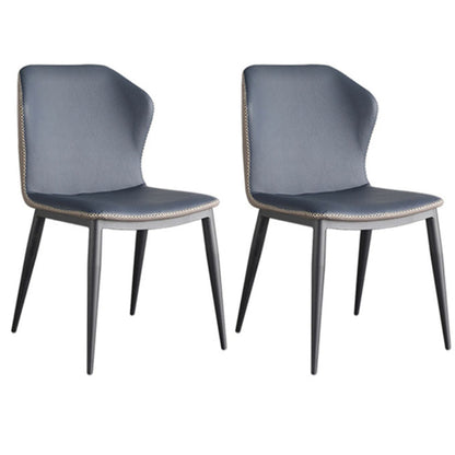 Modern Sintered Stone Top Dining Set Rectangle 1/2/5/7 Pieces Dining Area Table Set 2 Blue Chairs Clearhalo 'Dining Room Sets' 'Dining Tables & Seating' 'dining_room_set' 'furn' 'furn_dining_room_set' 'Furniture' 'furniture_dining_room_set' 'Kitchen & Dining Furniture' 5052826