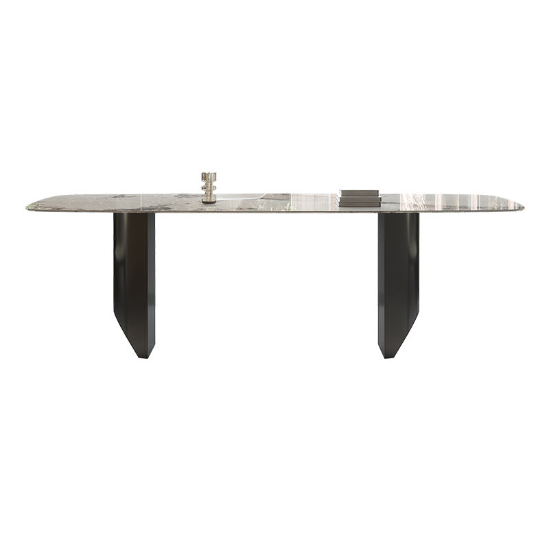 Modern Sintered Stone Top Dining Set Rectangle 1/2/3/4/5/7 Pieces Dining Room Table Set White 70.9"L x 35.4"W Clearhalo 'Dining Room Sets' 'Dining Tables & Seating' 'dining_room_set' 'furn' 'furn_dining_room_set' 'Furniture' 'furniture_dining_room_set' 'Kitchen & Dining Furniture' 5052847