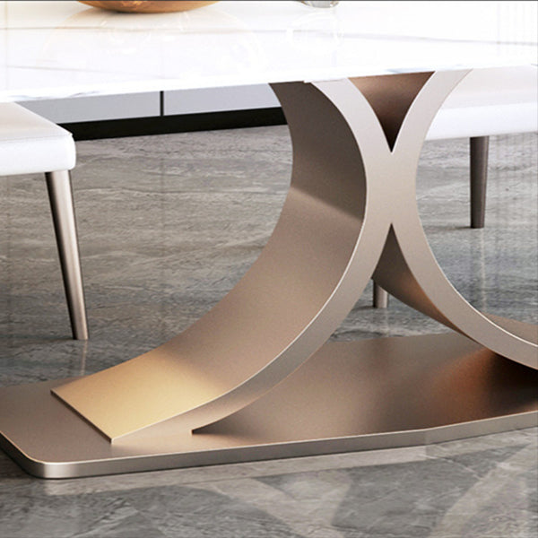 Modern Sintered Stone Top Dining Set Rectangle 1/5/6 Pieces Dining Room Table Set Clearhalo 'Dining Room Sets' 'Dining Tables & Seating' 'dining_room_set' 'furn' 'furn_dining_room_set' 'Furniture' 'furniture_dining_room_set' 'Kitchen & Dining Furniture' 5052864