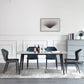 Modern Rectangle Dinette Set 1/2/5/7 Pieces Grey Sintered Stone Top Dining Table Set 5 Pieces: Table, 4 Blue Chairs Clearhalo 'Dining Room Sets' 'Dining Tables & Seating' 'dining_room_set' 'furn' 'furn_dining_room_set' 'Furniture' 'furniture_dining_room_set' 'Kitchen & Dining Furniture' 5052874