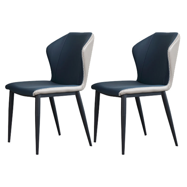 Modern Rectangle Dinette Set 1/2/5/7 Pieces Grey Sintered Stone Top Dining Table Set 2 Blue Chairs Clearhalo 'Dining Room Sets' 'Dining Tables & Seating' 'dining_room_set' 'furn' 'furn_dining_room_set' 'Furniture' 'furniture_dining_room_set' 'Kitchen & Dining Furniture' 5052878