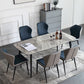 Modern Rectangle Dinette Set 1/2/5/7 Pieces Grey Sintered Stone Top Dining Table Set Clearhalo 'Dining Room Sets' 'Dining Tables & Seating' 'dining_room_set' 'furn' 'furn_dining_room_set' 'Furniture' 'furniture_dining_room_set' 'Kitchen & Dining Furniture' 5052889