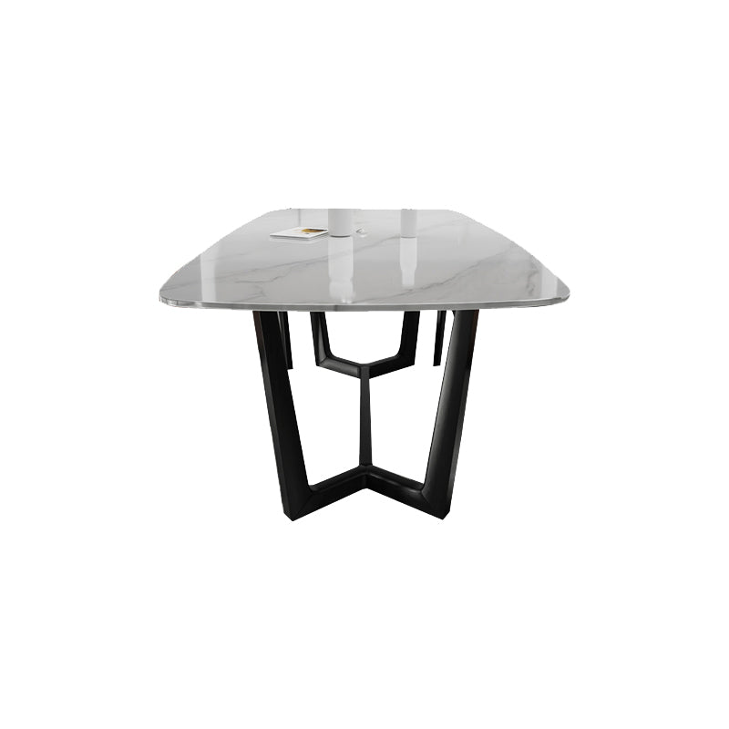 Modern Ash Wood Dinette Set 1/4/5 Pieces Rectangle Sintered Stone Top Dining Table Set White 79"L x 39"W Clearhalo 'Dining Room Sets' 'Dining Tables & Seating' 'dining_room_set' 'furn' 'furn_dining_room_set' 'Furniture' 'furniture_dining_room_set' 'Kitchen & Dining Furniture' 5052898