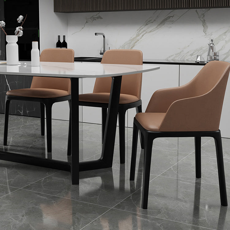 Modern Ash Wood Dinette Set 1/4/5 Pieces Rectangle Sintered Stone Top Dining Table Set Clearhalo 'Dining Room Sets' 'Dining Tables & Seating' 'dining_room_set' 'furn' 'furn_dining_room_set' 'Furniture' 'furniture_dining_room_set' 'Kitchen & Dining Furniture' 5052900