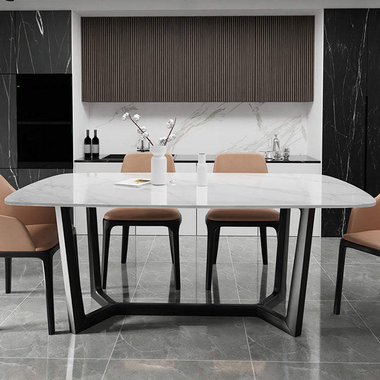Modern Ash Wood Dinette Set 1/4/5 Pieces Rectangle Sintered Stone Top Dining Table Set Clearhalo 'Dining Room Sets' 'Dining Tables & Seating' 'dining_room_set' 'furn' 'furn_dining_room_set' 'Furniture' 'furniture_dining_room_set' 'Kitchen & Dining Furniture' 5052902