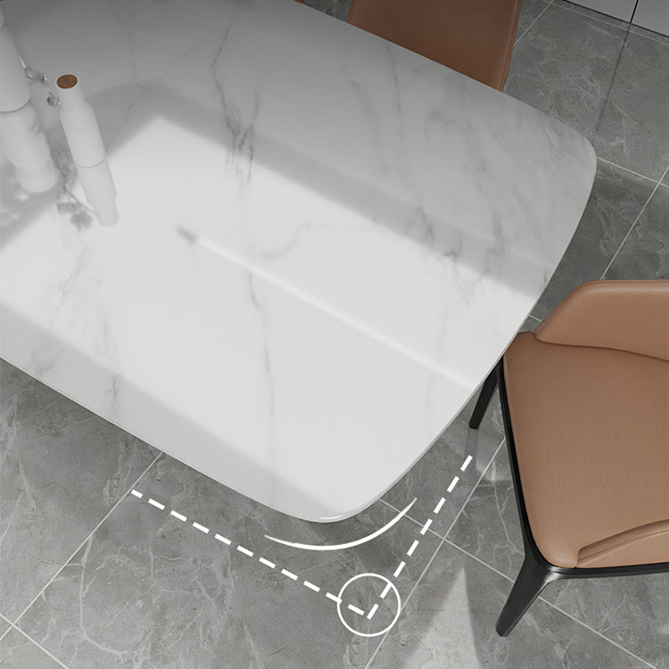 Modern Ash Wood Dinette Set 1/4/5 Pieces Rectangle Sintered Stone Top Dining Table Set Clearhalo 'Dining Room Sets' 'Dining Tables & Seating' 'dining_room_set' 'furn' 'furn_dining_room_set' 'Furniture' 'furniture_dining_room_set' 'Kitchen & Dining Furniture' 5052903