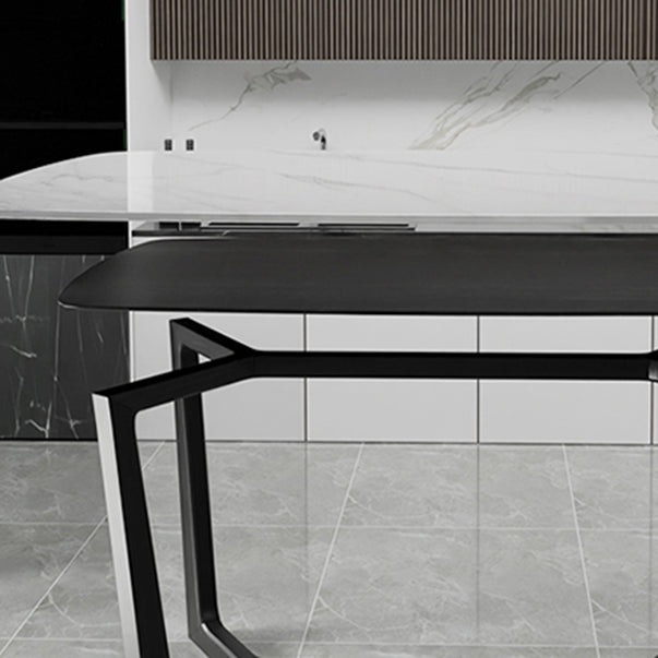 Modern Ash Wood Dinette Set 1/4/5 Pieces Rectangle Sintered Stone Top Dining Table Set Clearhalo 'Dining Room Sets' 'Dining Tables & Seating' 'dining_room_set' 'furn' 'furn_dining_room_set' 'Furniture' 'furniture_dining_room_set' 'Kitchen & Dining Furniture' 5052906