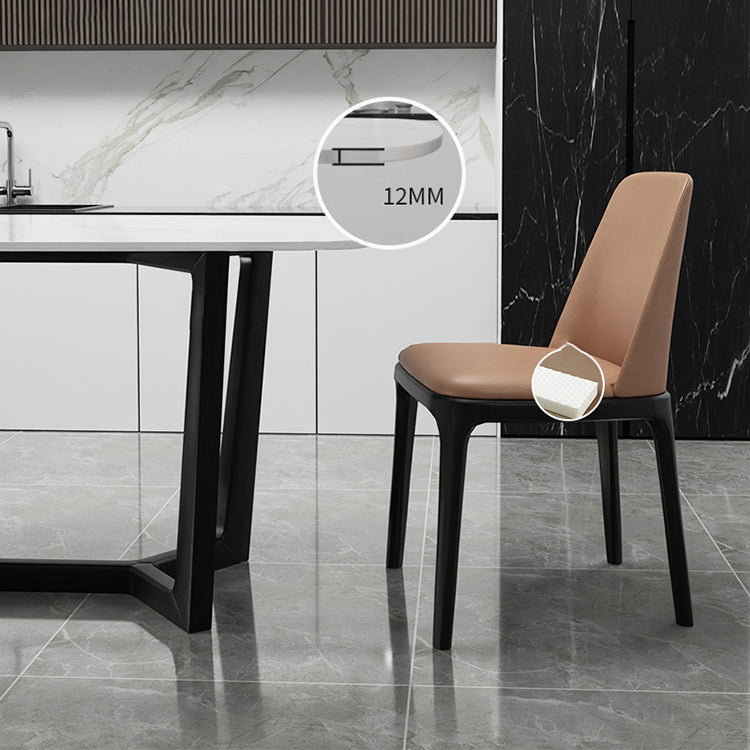 Modern Ash Wood Dinette Set 1/4/5 Pieces Rectangle Sintered Stone Top Dining Table Set Clearhalo 'Dining Room Sets' 'Dining Tables & Seating' 'dining_room_set' 'furn' 'furn_dining_room_set' 'Furniture' 'furniture_dining_room_set' 'Kitchen & Dining Furniture' 5052907