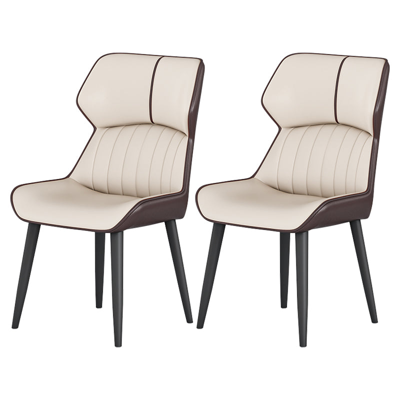 Modern Iron Dinette Set 1/2/5/7 Pieces Rectangle White Sintered Stone Top Dining Table Set 2 Beige Chairs Clearhalo 'Dining Room Sets' 'Dining Tables & Seating' 'dining_room_set' 'furn' 'furn_dining_room_set' 'Furniture' 'furniture_dining_room_set' 'Kitchen & Dining Furniture' 5052921