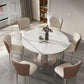 Modern Scalable Dinette Set 1/2/3/7/9 Pieces Round White Sintered Stone Dining Table Set 7 Pieces: Table, 6 Chairs Clearhalo 'Dining Room Sets' 'Dining Tables & Seating' 'dining_room_set' 'furn' 'furn_dining_room_set' 'Furniture' 'furniture_dining_room_set' 'Kitchen & Dining Furniture' 5052942