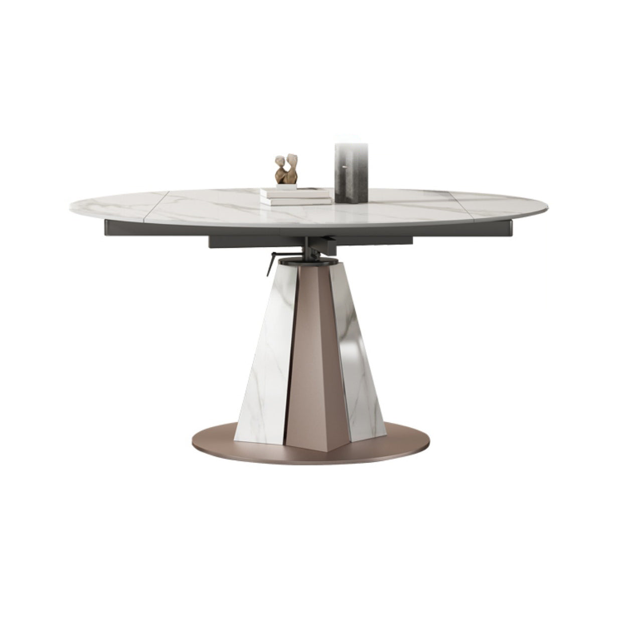 Modern Scalable Dinette Set 1/2/3/7/9 Pieces Round White Sintered Stone Dining Table Set Clearhalo 'Dining Room Sets' 'Dining Tables & Seating' 'dining_room_set' 'furn' 'furn_dining_room_set' 'Furniture' 'furniture_dining_room_set' 'Kitchen & Dining Furniture' 5052943