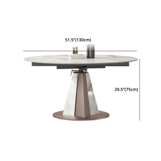 Modern Scalable Dinette Set 1/2/3/7/9 Pieces Round White Sintered Stone Dining Table Set Clearhalo 'Dining Room Sets' 'Dining Tables & Seating' 'dining_room_set' 'furn' 'furn_dining_room_set' 'Furniture' 'furniture_dining_room_set' 'Kitchen & Dining Furniture' 5052955