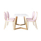 Glam Iron Dinette Set 1/2/5 Pieces Dining Table Set with Rectangle Sintered Stone Top 5 Pieces: Table, 4 Pink Chairs Clearhalo 'Dining Room Sets' 'Dining Tables & Seating' 'dining_room_set' 'furn' 'furn_dining_room_set' 'Furniture' 'furniture_dining_room_set' 'Kitchen & Dining Furniture' 5052965