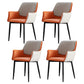 Modern Dinette Set 1/3/4 Pieces Rectangle White Sintered Stone Top Dining Table Set 4 Orange-White Chairs Clearhalo 'Dining Room Sets' 'Dining Tables & Seating' 'dining_room_set' 'furn' 'furn_dining_room_set' 'Furniture' 'furniture_dining_room_set' 'Kitchen & Dining Furniture' 5052990
