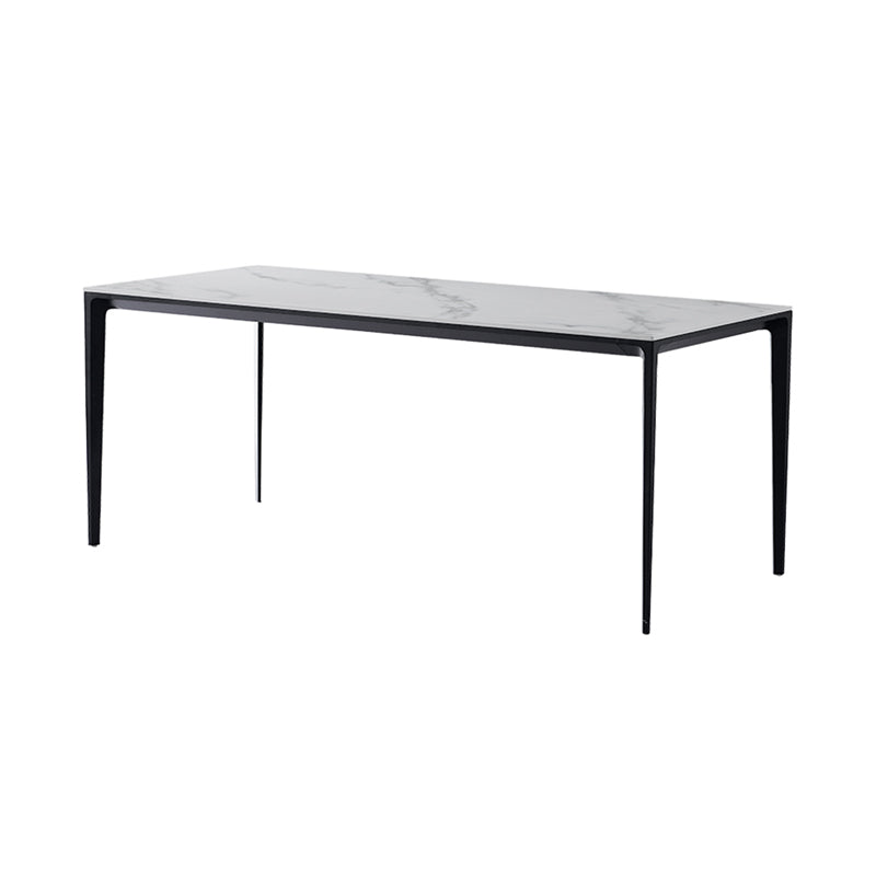 Modern Dinette Set 1/3/4 Pieces Rectangle White Sintered Stone Top Dining Table Set White 63"L x 31.5"W Clearhalo 'Dining Room Sets' 'Dining Tables & Seating' 'dining_room_set' 'furn' 'furn_dining_room_set' 'Furniture' 'furniture_dining_room_set' 'Kitchen & Dining Furniture' 5052993