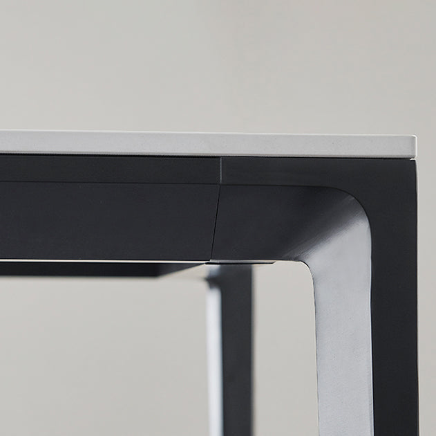 Modern Dinette Set 1/3/4 Pieces Rectangle White Sintered Stone Top Dining Table Set Clearhalo 'Dining Room Sets' 'Dining Tables & Seating' 'dining_room_set' 'furn' 'furn_dining_room_set' 'Furniture' 'furniture_dining_room_set' 'Kitchen & Dining Furniture' 5052996