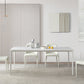 Modern Rectangle Dining Table Stone Top Table with Metal Base in White 55.1"L x 31.5"W x 29.5"H Clearhalo 'Dining Tables & Seating' 'Dining Tables' 'dining_table' 'Furniture' 'furniture_dining_table' 'Kitchen & Dining Furniture' 5053059