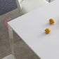 Modern Rectangle Dining Table Stone Top Table with Metal Base in White Clearhalo 'Dining Tables & Seating' 'Dining Tables' 'dining_table' 'Furniture' 'furniture_dining_table' 'Kitchen & Dining Furniture' 5053065