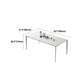 Modern Rectangle Dining Table Stone Top Table with Metal Base in White Clearhalo 'Dining Tables & Seating' 'Dining Tables' 'dining_table' 'Furniture' 'furniture_dining_table' 'Kitchen & Dining Furniture' 5053072