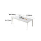 Modern Rectangle Dining Table Stone Top Table with Metal Base in White Clearhalo 'Dining Tables & Seating' 'Dining Tables' 'dining_table' 'Furniture' 'furniture_dining_table' 'Kitchen & Dining Furniture' 5053074