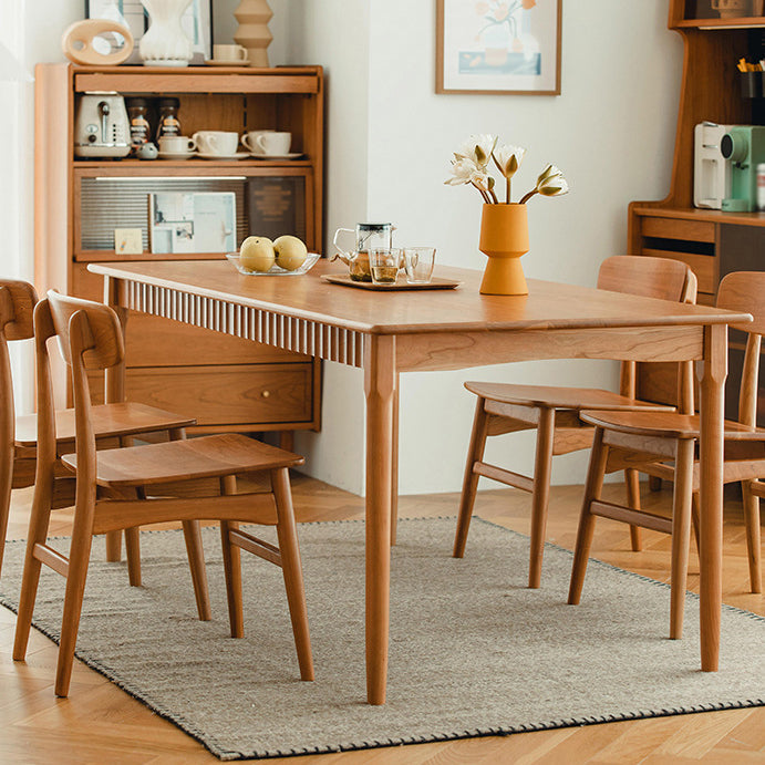 Solid Wood Dining Table Modern Rectangle Dining Table with 4 Legs 55.1"L x 33.5"W x 29.5"H Without Chairs Clearhalo 'Dining Tables & Seating' 'Dining Tables' 'dining_table' 'furn' 'furn_dining_table' 'Furniture' 'furniture_dining_table' 'Kitchen & Dining Furniture' 5053075