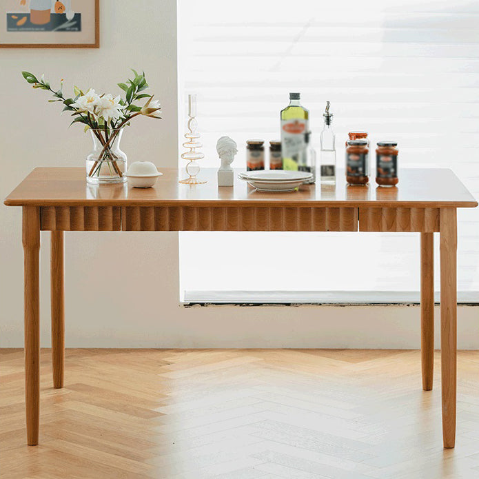 Solid Wood Dining Table Modern Rectangle Dining Table with 4 Legs 63"L x 33.5"W x 29.5"H Without Chairs Clearhalo 'Dining Tables & Seating' 'Dining Tables' 'dining_table' 'furn' 'furn_dining_table' 'Furniture' 'furniture_dining_table' 'Kitchen & Dining Furniture' 5053076