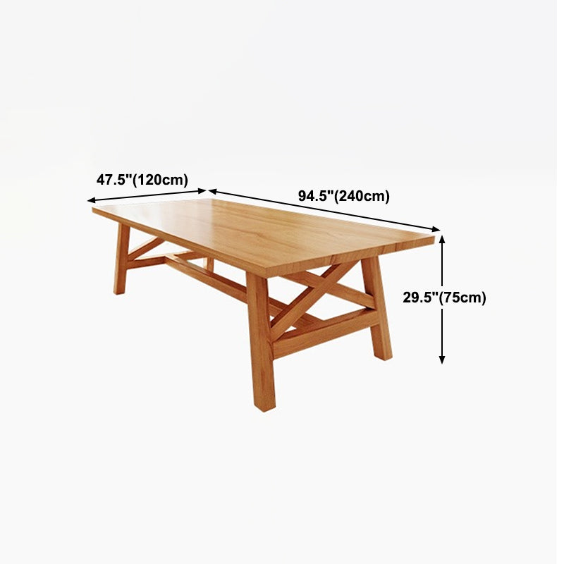 Rectangle Wood Dining Table for Restaurant Modern Pine Table with Trestle Base Clearhalo 'Dining Tables & Seating' 'Dining Tables' 'dining_table' 'furn' 'furn_dining_table' 'Furniture' 'furniture_dining_table' 'Kitchen & Dining Furniture' 5053101