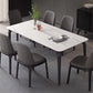 Modern Rectangle Dining Table Stone Top Table with Stainless Steel 4 Legs 70.9"L x 31.5"W x 29.5"H Without Chairs Clearhalo 'Dining Tables & Seating' 'Dining Tables' 'dining_table' 'furn' 'furn_dining_table' 'Furniture' 'furniture_dining_table' 'Kitchen & Dining Furniture' 5053102