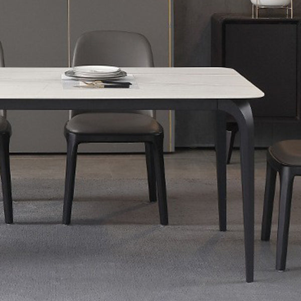 Modern Rectangle Dining Table Stone Top Table with Stainless Steel 4 Legs Clearhalo 'Dining Tables & Seating' 'Dining Tables' 'dining_table' 'furn' 'furn_dining_table' 'Furniture' 'furniture_dining_table' 'Kitchen & Dining Furniture' 5053105
