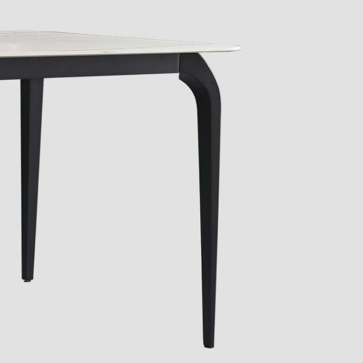 Modern Rectangle Dining Table Stone Top Table with Stainless Steel 4 Legs Clearhalo 'Dining Tables & Seating' 'Dining Tables' 'dining_table' 'furn' 'furn_dining_table' 'Furniture' 'furniture_dining_table' 'Kitchen & Dining Furniture' 5053107