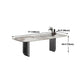 Metal Contemporary Rectangular Dining Table Sintered Stone Table with Double Pedestal Clearhalo 'Dining Tables & Seating' 'Dining Tables' 'dining_table' 'furn' 'furn_dining_table' 'Furniture' 'furniture_dining_table' 'Kitchen & Dining Furniture' 5053151