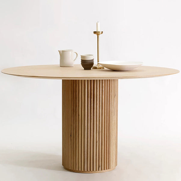 Round Pedestal Dining Site Table Contemporary Style Pine Solid Wood Dinette Table Clearhalo 'Dining Tables & Seating' 'Dining Tables' 'dining_table' 'furn' 'furn_dining_table' 'Furniture' 'furniture_dining_table' 'Kitchen & Dining Furniture' 5053158