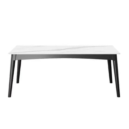 Medieval Modern Sintered Stone Top Dining Table Rectangle Table with 4 Legs White Without Chairs Clearhalo 'Dining Tables & Seating' 'Dining Tables' 'dining_table' 'furn' 'furn_dining_table' 'Furniture' 'furniture_dining_table' 'Kitchen & Dining Furniture' 5053166