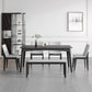 Medieval Modern Sintered Stone Top Dining Table Rectangle Table with 4 Legs Black 59.1"L x 35.4"W x 29.5"H Without Chairs Clearhalo 'Dining Tables & Seating' 'Dining Tables' 'dining_table' 'furn' 'furn_dining_table' 'Furniture' 'furniture_dining_table' 'Kitchen & Dining Furniture' 5053169