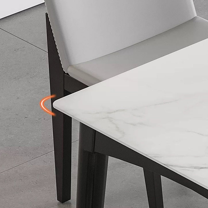 Medieval Modern Sintered Stone Top Dining Table Rectangle Table with 4 Legs Clearhalo 'Dining Tables & Seating' 'Dining Tables' 'dining_table' 'furn' 'furn_dining_table' 'Furniture' 'furniture_dining_table' 'Kitchen & Dining Furniture' 5053171