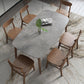 Sintered Stone Rectangle Dining Table Medieval Modern Table with Wooden 4 Legs Gray 55.1"L x 31.5"W x 29.5"H Without Chairs Clearhalo 'Dining Tables & Seating' 'Dining Tables' 'dining_table' 'furn' 'furn_dining_table' 'Furniture' 'furniture_dining_table' 'Kitchen & Dining Furniture' 5053183