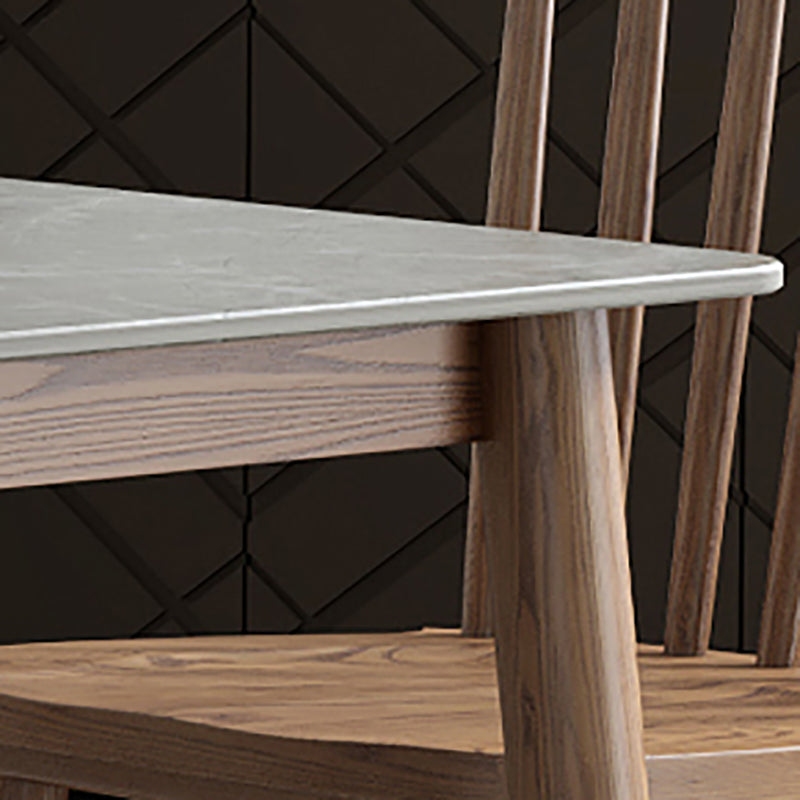 Sintered Stone Rectangle Dining Table Medieval Modern Table with Wooden 4 Legs Clearhalo 'Dining Tables & Seating' 'Dining Tables' 'dining_table' 'furn' 'furn_dining_table' 'Furniture' 'furniture_dining_table' 'Kitchen & Dining Furniture' 5053189