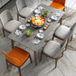 Sintered Stone Rectangle Dining Table Medieval Modern Table with Wooden 4 Legs Clearhalo 'Dining Tables & Seating' 'Dining Tables' 'dining_table' 'furn' 'furn_dining_table' 'Furniture' 'furniture_dining_table' 'Kitchen & Dining Furniture' 5053190