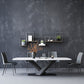 Industrial Sintered Stone Top Dining Table Rectangle Table with Single Pedestal Clearhalo 'Dining Tables & Seating' 'Dining Tables' 'dining_table' 'furn' 'furn_dining_table' 'Furniture' 'furniture_dining_table' 'Kitchen & Dining Furniture' 5053206