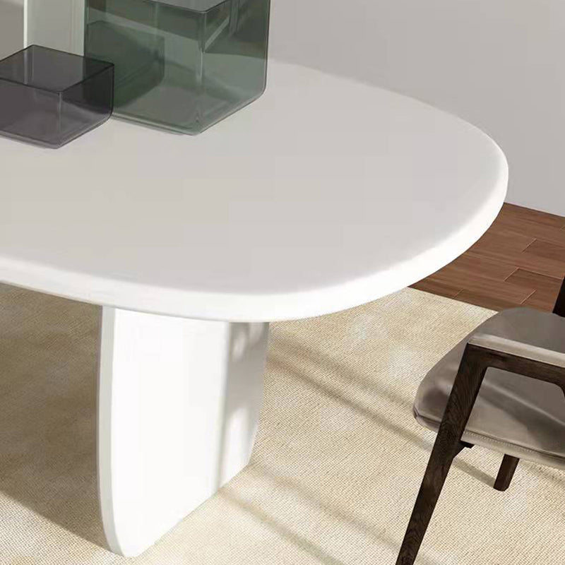 Modern Solid Wood Table for Restaurant Rectangle White Dining Table with Double Pedestal Clearhalo 'Dining Tables & Seating' 'Dining Tables' 'dining_table' 'furn' 'furn_dining_table' 'Furniture' 'furniture_dining_table' 'Kitchen & Dining Furniture' 5053237